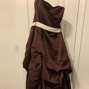 Brown and Tan Bridemaid Dress